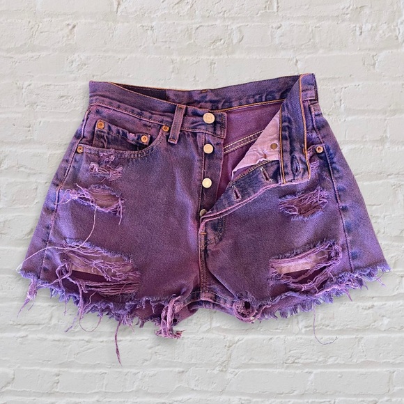 Levi's Pants - VTG Levi’s 501s Cutoff Denim Shorts High Waisted Purple